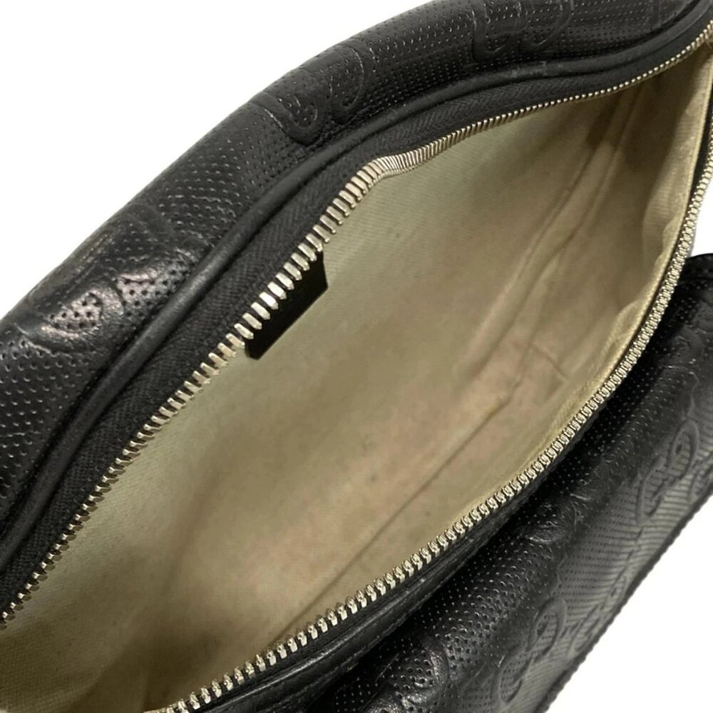 GUCCI Jumbo GG Large Belt Bag 645093 Black Leather Bum Bag - Picture 8 of 15